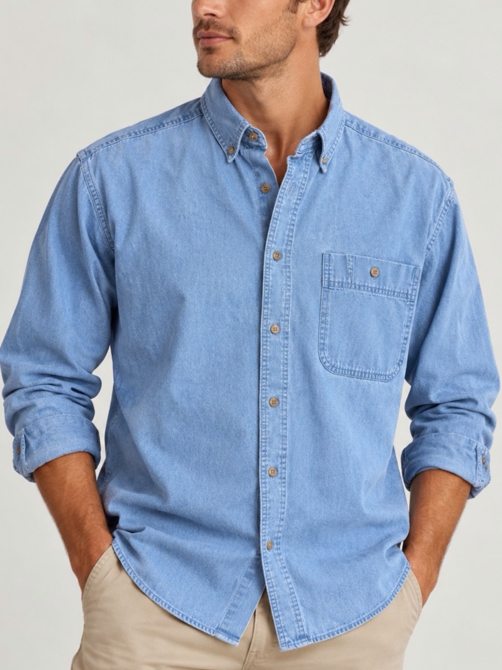 Wrangler Western Shirt Men's Cotton Button Down Shirt Size Large